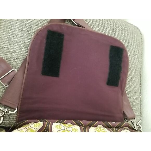 Petunia Pickle Bottom Backpack Shoulder Diaper Bag Brown Light Yellow Green - Picture 10 of 14